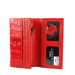 Červená dámská kožená peněženka LOREN  JP-510-CR